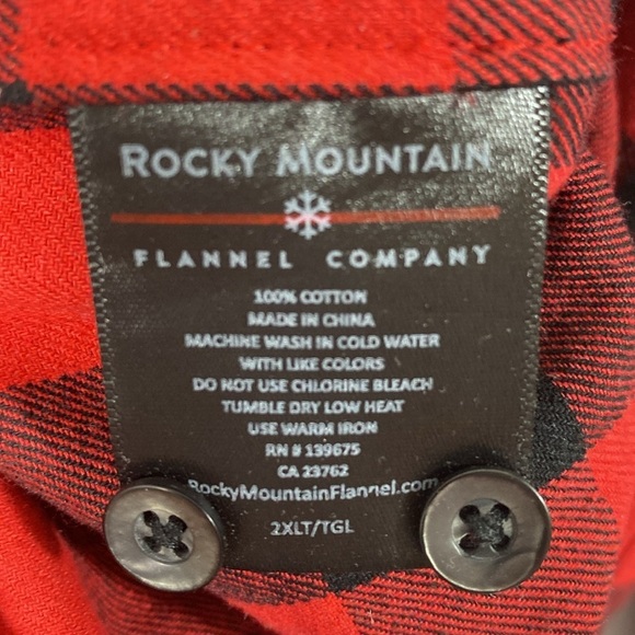 Rocky Mountain Flannel Company Red and Black Buffalo Check Plaid Size 2XL - Picture 5 of 5